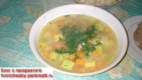 рецепт овощного супа при панкреатите